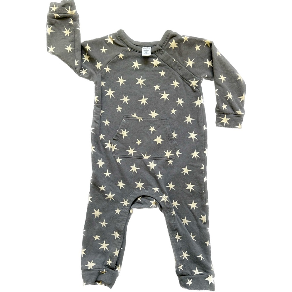 Nordstrom Long Sleeve Baby Jumpsuit - Charcoal, Sz. 12 months